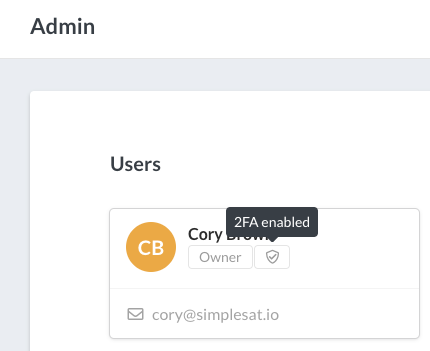 simplesat 2fa user management