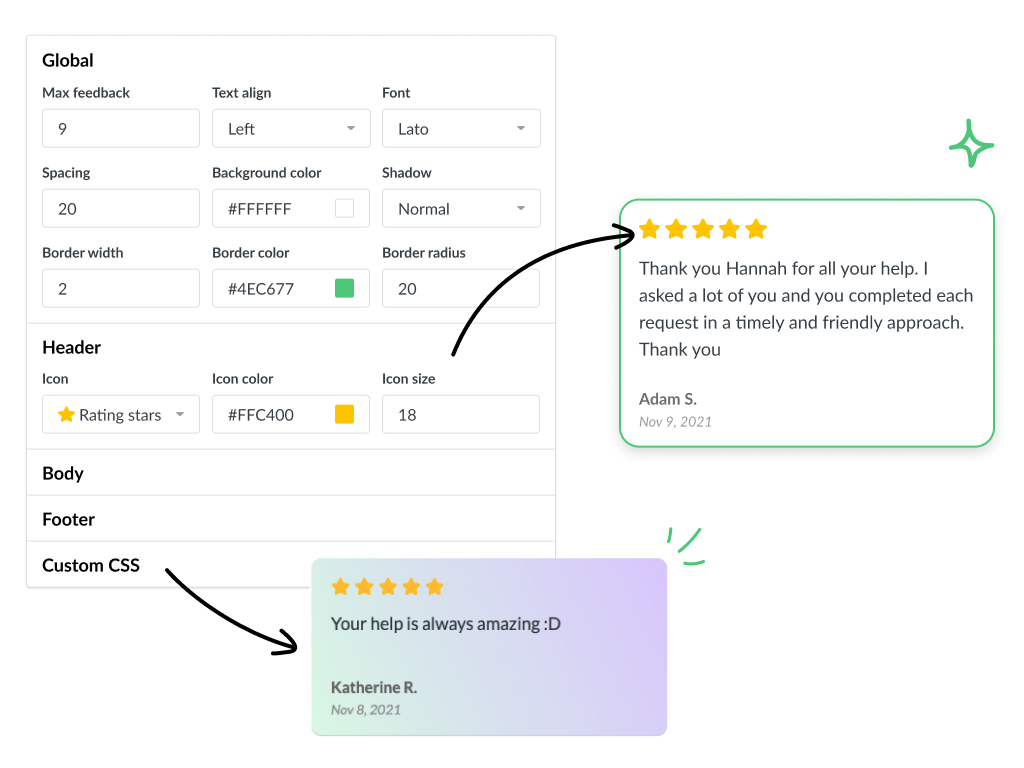 customize simplesat feedback widgets
