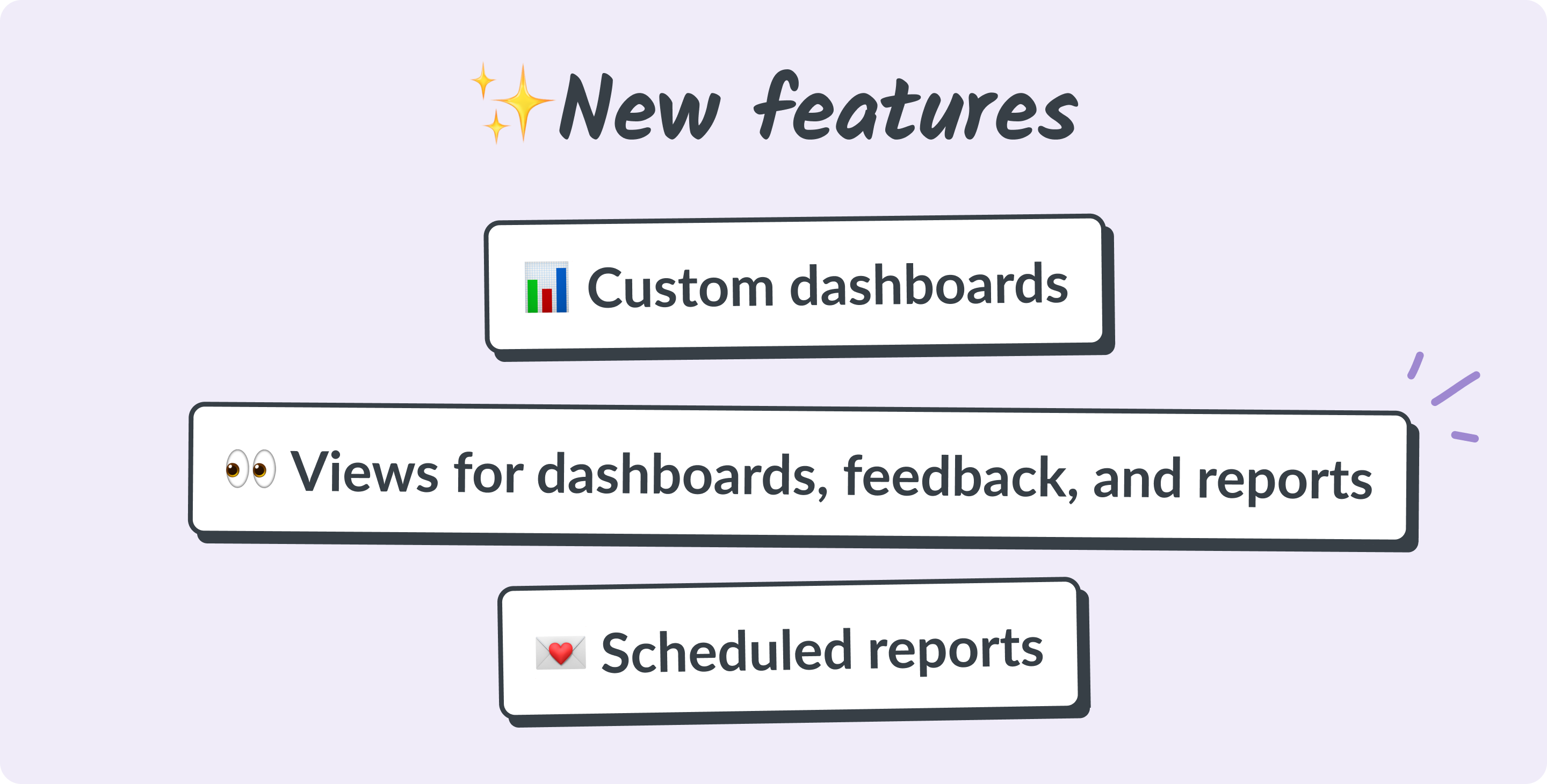 Custom dashboards, saved views, and scheduled reports